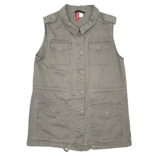 Womens Grey H&M Divided Button Up Coat