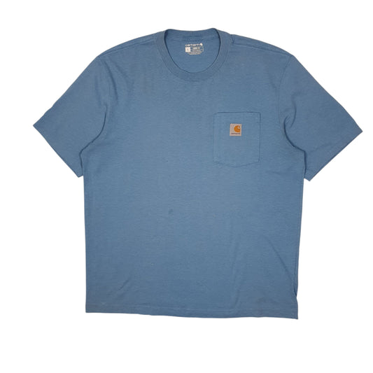Mens Blue Carhartt Short Sleeve T Shirt