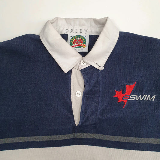 Mens Navy Barbarian Rugby Crewneck Polo Shirt