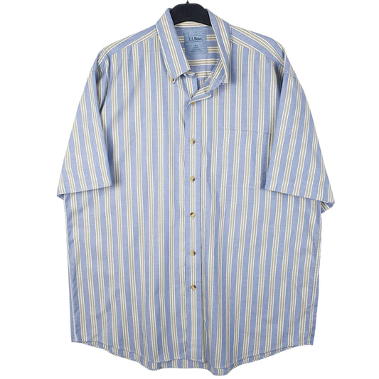 Mens Blue L.L.Bean Short Sleeve Shirt