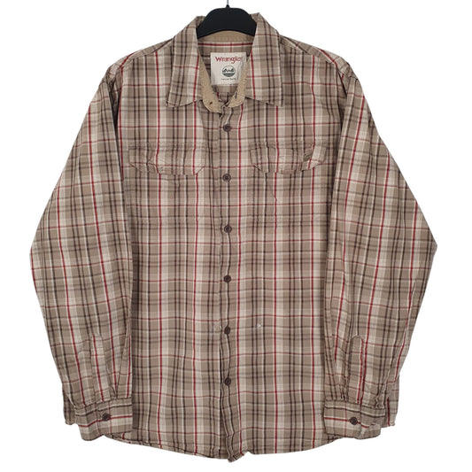 Mens Brown Wrangler Long Sleeve Shirt
