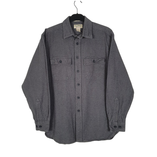 Mens Grey L.L.Bean Thick Chamois Long Sleeve Shirt