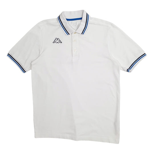 Mens White Kappa Short Sleeve Polo Shirt