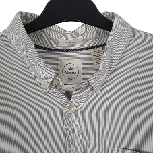 Mens Blue Dockers Coastal Poplin Shirt