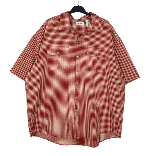 Mens Red L.L.Bean Vintage 90s Short Sleeve Shirt