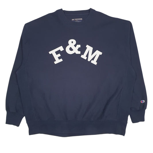 Mens Navy Champion Reverse Weave Crewneck Jumper