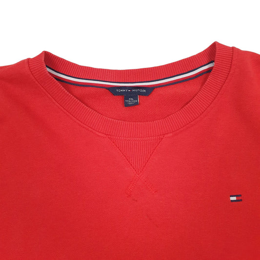 Mens Red Tommy Hilfiger Crewneck Jumper