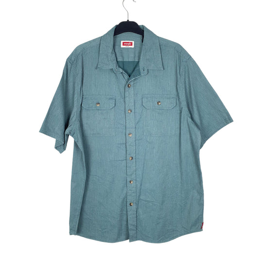 Mens Blue Wrangler Short Sleeve Shirt