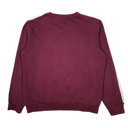 Womens Burgundy Adidas Crewneck Jumper