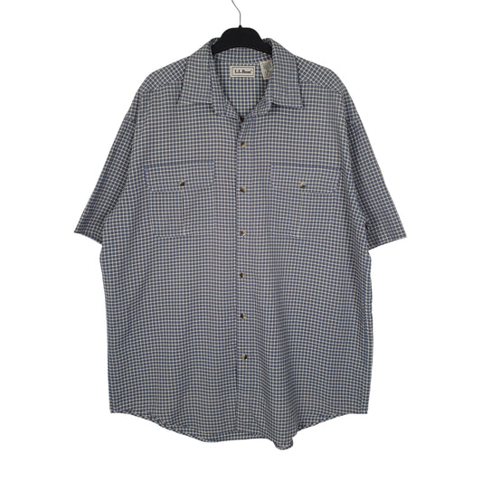 Mens Blue L.L.Bean Vintage 90s Short Sleeve Shirt