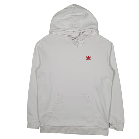 Mens White Adidas Hoodie Jumper