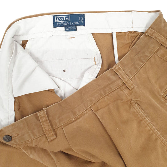 Mens Brown Polo Ralph Lauren Ethan Pant Pleated Trousers