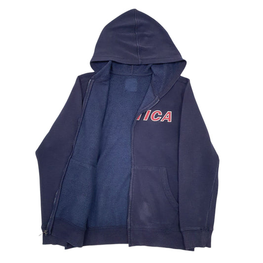 Mens Navy Nautica Spellout Full Zip Jumper