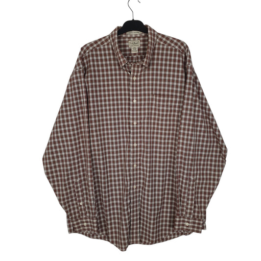 Mens Burgundy L.L.Bean Long Sleeve Shirt