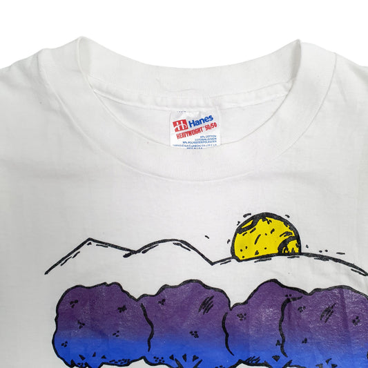 Mens White Hanes Single Stitch Vintage 90s Boise Tennis Club T Shirt