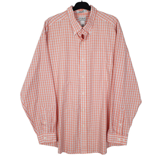 Mens Pink L.L.Bean Traditional Long Sleeve Shirt