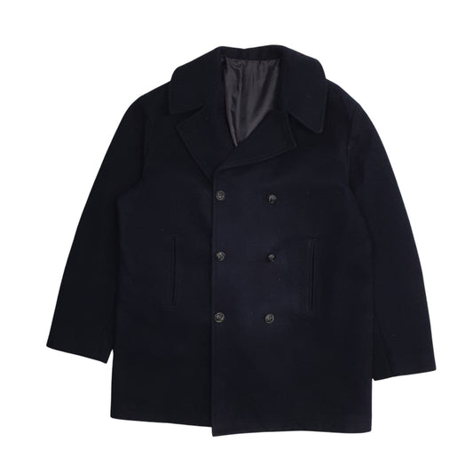 Mens Navy Grand Largue Overcoat Trench Double Breasted Coat