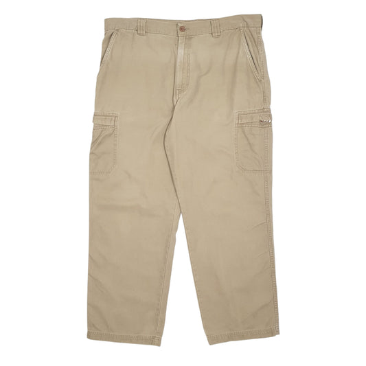 Mens Beige LL Bean Natural Fit Cargo Trousers