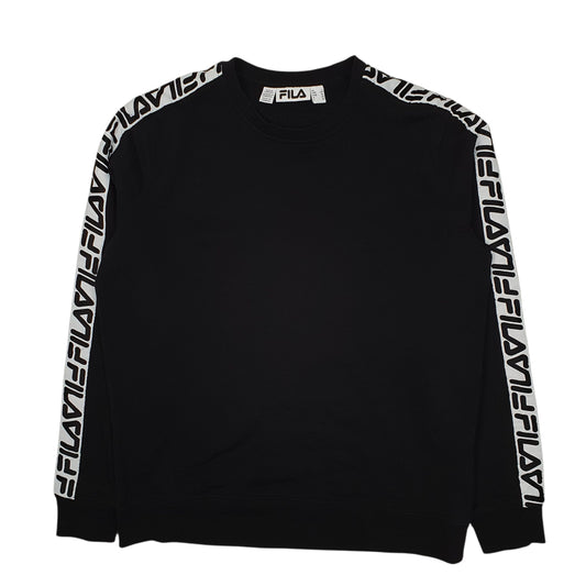 Mens Black Fila Crewneck Jumper