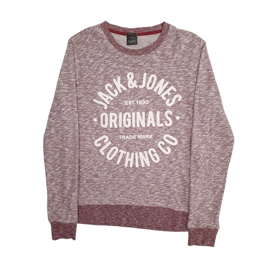 Mens Burgundy Jack & Jones Crewneck Jumper