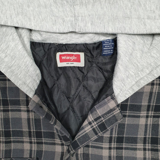 Mens Grey Wrangler Overshirt Hoodie Coat