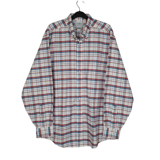 Mens White L.L.Bean Long Sleeve Shirt