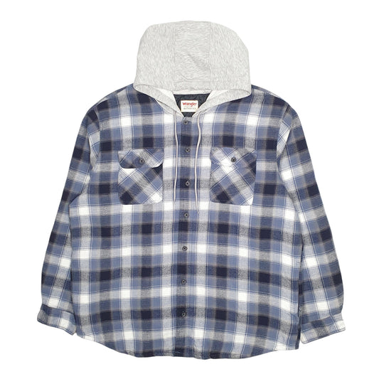 Mens Blue Wrangler Overshirt Hoodie Coat