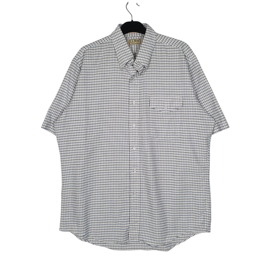 Mens White L.L.Bean Vintage 90s Made In USA Short Sleeve Shirt