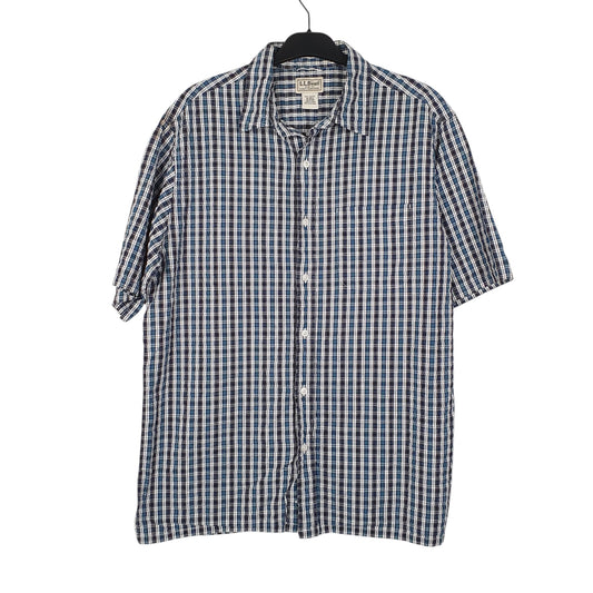 Mens Blue L.L.Bean Short Sleeve Shirt