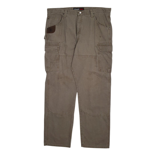Mens Brown Wrangler Riggs Workwear Cargo Trousers