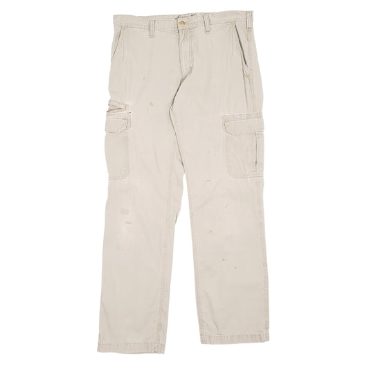 Mens Beige Eddie Bauer Cargo Trousers