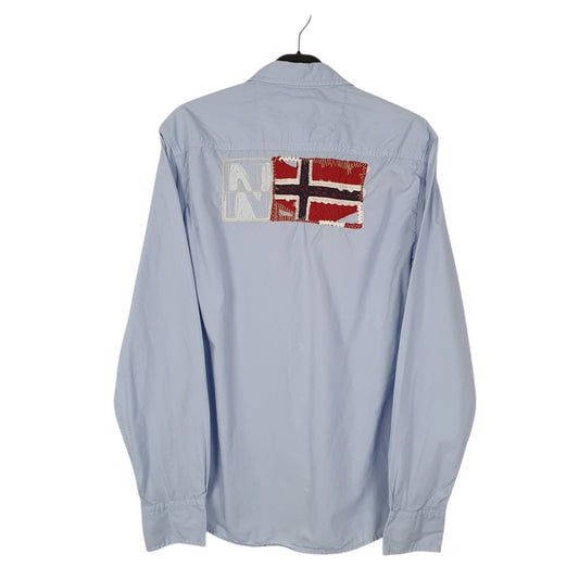 Mens Blue Napapijri Geographic Shirt