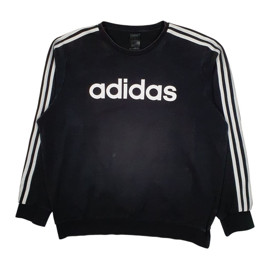 Mens Black Adidas Crewneck Jumper
