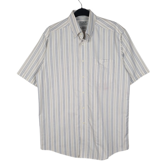 Mens White L.L.Bean Short Sleeve Shirt
