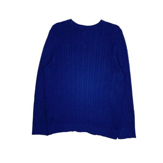 Womens Blue Tommy Hilfiger Cable Knit Crewneck Jumper
