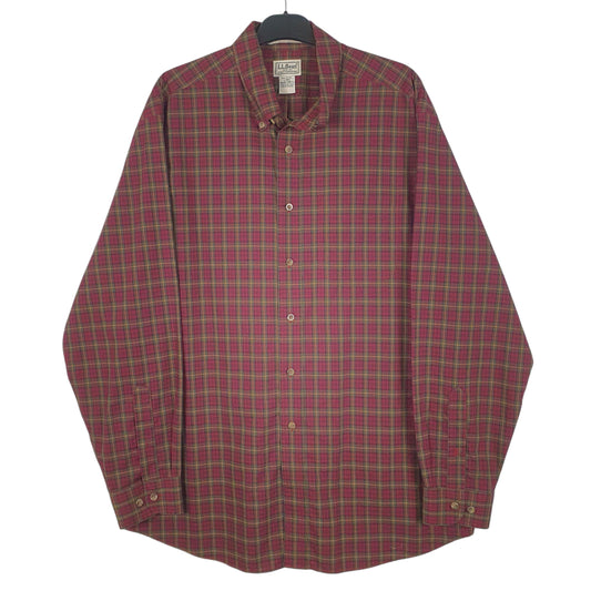 Mens Burgundy L.L.Bean Long Sleeve Shirt