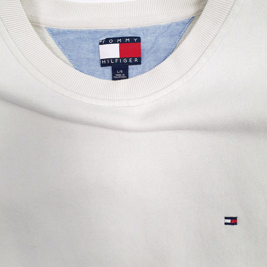 Mens Cream Tommy Hilfiger Vintage 00s Crewneck Jumper