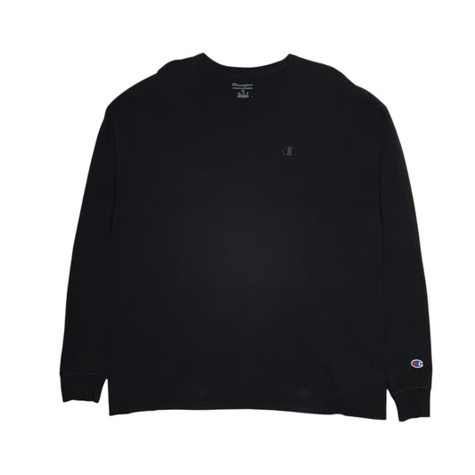 Mens Black Champion Long Sleeve T Shirt