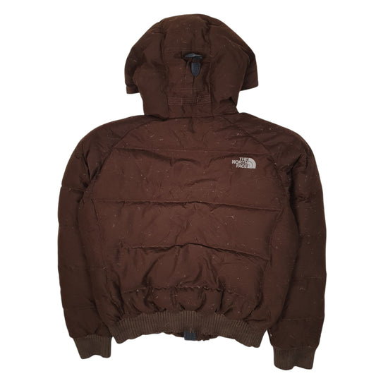Womens Brown The North Face Hooded Cropped Coat