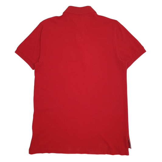 Mens Red Tommy Hilfiger Crewneck Polo Shirt