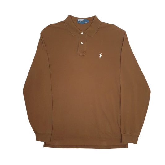 Mens Brown Polo Ralph Lauren Long Sleeve Polo Shirt