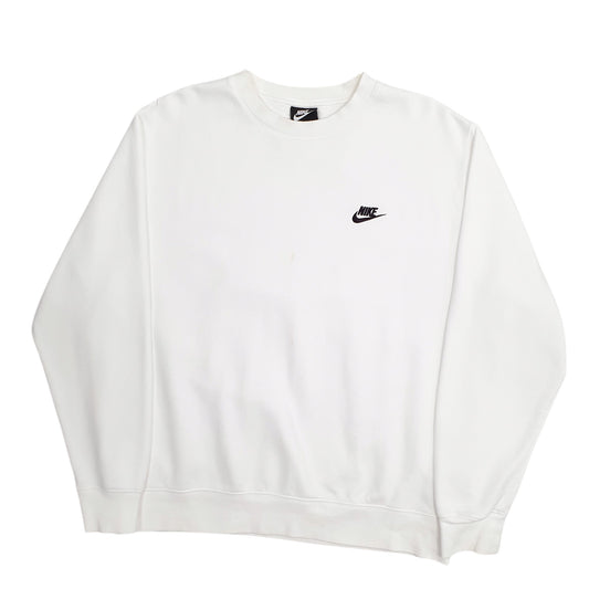 Mens White Nike Crewneck Jumper