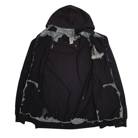 Mens Black Carhartt Hoodie Full Zip Jumper