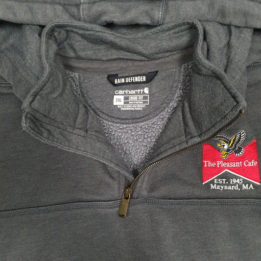 Mens Grey Carhartt Quarter Zip Hoodie Jumper