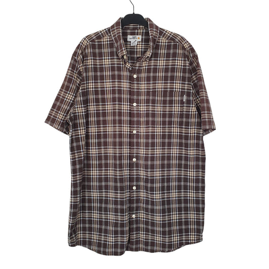 Mens Brown Carhartt Short Sleeve Shirt