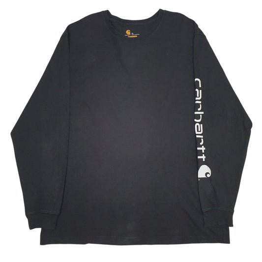 Mens Black Carhartt Long Sleeve T Shirt