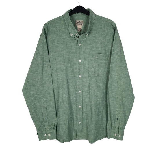 Mens Green L.L.Bean Long Sleeve Shirt