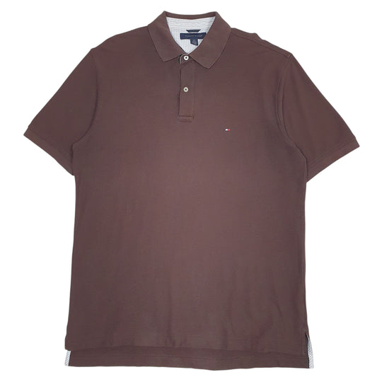 Mens Brown Tommy Hilfiger Short Sleeve Polo Shirt