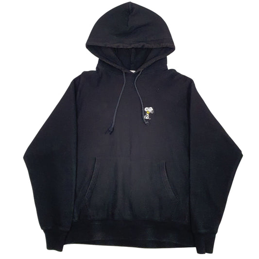 Mens Black Champion Snoopy Reverse Weave Hoodie Jumper