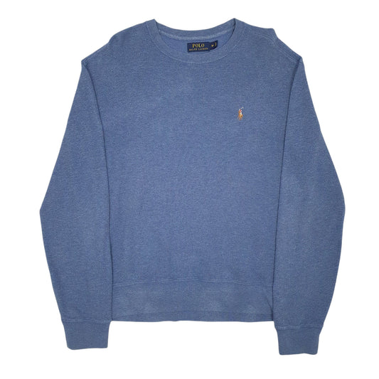 Mens Blue Polo Ralph Lauren Pima Cotton Crewneck Jumper